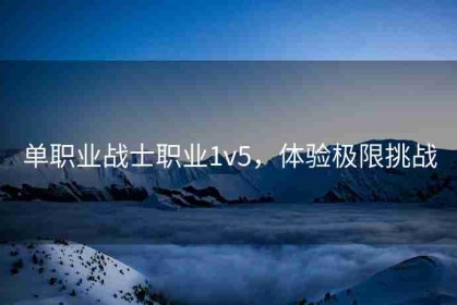 单职业战士职业1v5，体验极限挑战