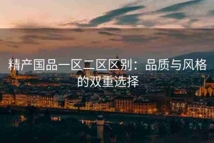 精产国品一区二区区别：品质与风格的双重选择