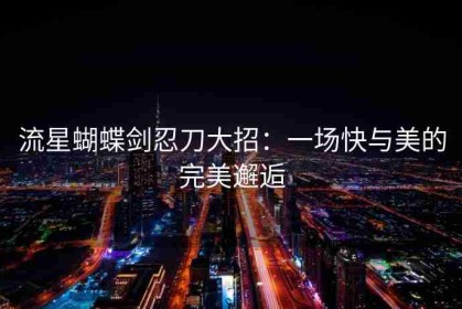 流星蝴蝶剑忍刀大招：一场快与美的完美邂逅