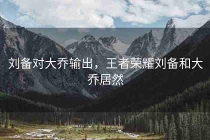 刘备对大乔输出，王者荣耀刘备和大乔居然