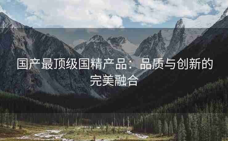 国产最顶级国精产品：品质与创新的完美融合