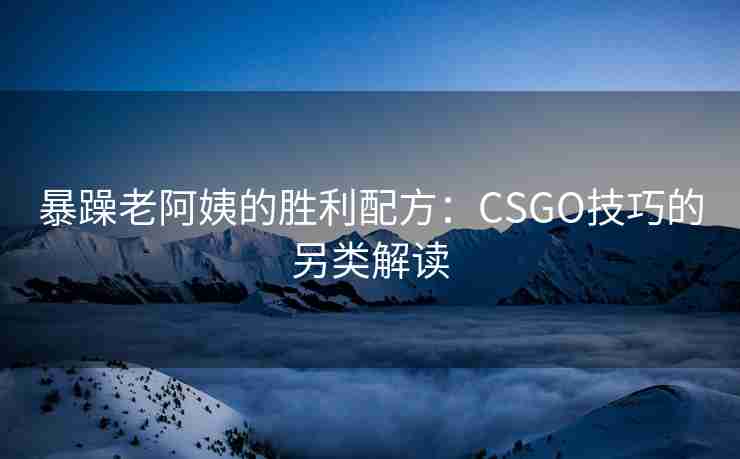 暴躁老阿姨的胜利配方：CSGO技巧的另类解读