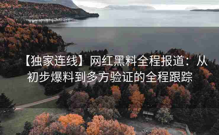 【独家连线】网红黑料全程报道：从初步爆料到多方验证的全程跟踪