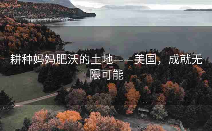 耕种妈妈肥沃的土地——美国，成就无限可能
